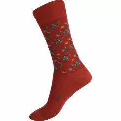 HumphreyLaw Merino Wool Blend Health Sock - Christmas -Fishing Elegant store HumphreyLawWoolBlendHealthSockXmasred