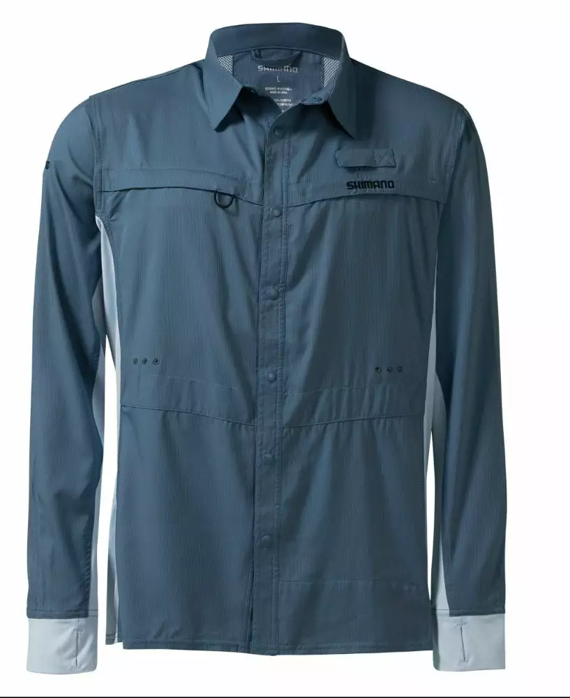 Shimano Mens Pro Stretch Vented Navy Shirt 4 Shimano Mens Pro Stretch Vented Navy Shirt - Image 2