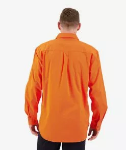 Swanndri Mens Bendigo Long Sleeve Work Shirt -Fishing Elegant store SS18217M Bendigo Half Placket Shirt ORANGE OM 3 WEB