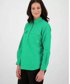 Swanndri Womens Roma Long Sleeve Shirt -Fishing Elegant store SS192133W Roma LS Shirt GREEN OM 02 Upper JPG 2