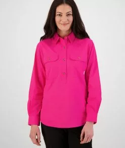 Swanndri Womens Roma Long Sleeve Shirt -Fishing Elegant store SS192133W Roma LS Shirt PINK OM 01 Upper JPG 1