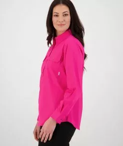 Swanndri Womens Roma Long Sleeve Shirt -Fishing Elegant store SS192133W Roma LS Shirt PINK OM 02 Upper JPG 2