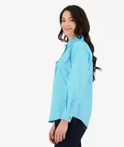 Swanndri Womens Roma Long Sleeve Shirt -Fishing Elegant store SS192133W Roma Shirt MARINE OM 3 WEB