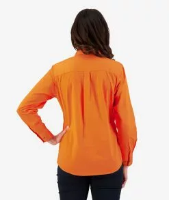 Swanndri Womens Roma Long Sleeve Shirt -Fishing Elegant store SS192133W Roma Shirt ORANGE OM 1 WEB
