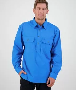 Swanndri Mens Bendigo Long Sleeve Work Shirt -Fishing Elegant store SS192134M Byron LS Shirt AQUA OM 06 Upper JPG 1
