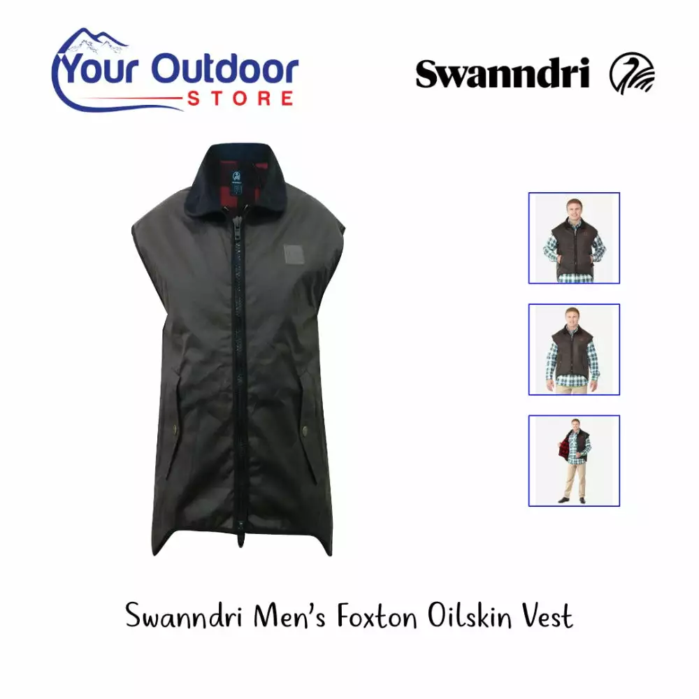 Swanndri Mens Foxton Wool Lined Oilskin Vest 3 Swanndri Mens Foxton Wool Lined Oilskin Vest