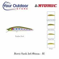 Atomic Hardz Jerk Minnow 80 Suspending -Fishing Elegant store atomic hardz jerk minnow 80 hero rainbow trout