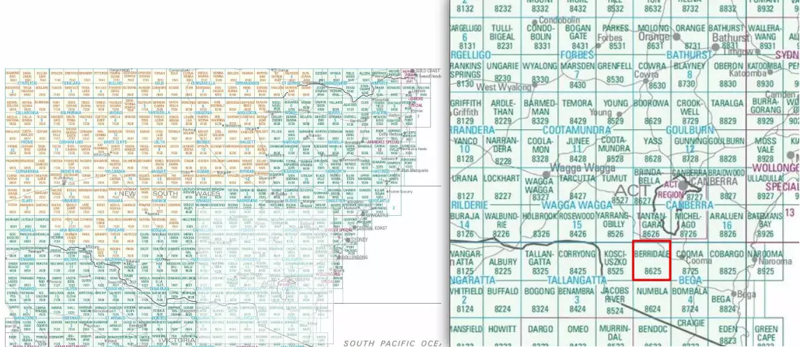 Australian Bush And Country Maps Berridale (NSW) 8625 Topographic Map 1 100,000 Scale 4 Australian Bush And Country Maps Berridale (NSW) 8625 Topographic Map 1 100,000 Scale - Image 2