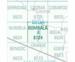 Australian Bush And Country Maps Bombala (NSW) 8724 Topographic Map 1 100,000 Scale