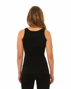 XTM Womens Merino Wool Singlet -Fishing Elegant store ml004 blk 3 on model