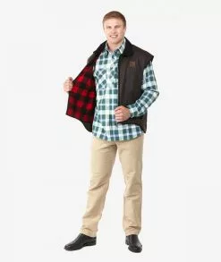 Swanndri Mens Foxton Wool Lined Oilskin Vest 9 Swanndri Mens Foxton Wool Lined Oilskin Vest -Fishing Elegant store sd0408w foxton brown full front inside hr 923