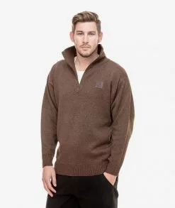 Swanndri Mens Mariner Zip Neck Sweater 25 Swanndri Mens Mariner Zip Neck Sweater -Fishing Elegant store sd2446d mariner brown side