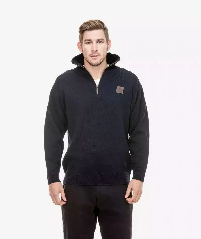 Swanndri Mens Mariner Zip Neck Sweater 4 Swanndri Mens Mariner Zip Neck Sweater - Image 2