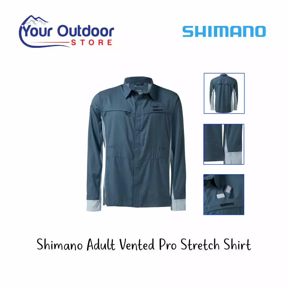Shimano Mens Pro Stretch Vented Navy Shirt 3 Shimano Mens Pro Stretch Vented Navy Shirt