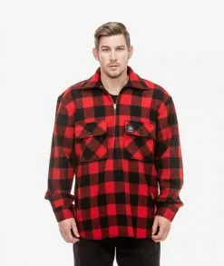 Swanndri Wool Ranger Shirt -Fishing Elegant store ssd0107 ranger red black front