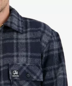 Swanndri Wool Ranger Shirt -Fishing Elegant store ssd0107 ranger shirt charcoal grid om 05 detail 1 web