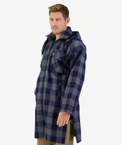 Swanndri Mens Mosgiel Zip Front Long Sleeve Bush Shirt -Fishing Elegant store ssd0116 mosgiel bushshirt blue grey om 02 topzoom 4 web