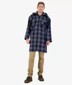 Swanndri Mens Mosgiel Zip Front Long Sleeve Bush Shirt -Fishing Elegant store ssd0116 mosgiel bushshirt blue grey om 04 fullbody 3 web