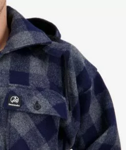 Swanndri Mens Mosgiel Zip Front Long Sleeve Bush Shirt -Fishing Elegant store ssd0116 mosgiel bushshirt blue grey om 05 detail 2 web