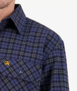 Swanndri Mens Barn Shirt -Fishing Elegant store ssd2225a barn shirt blue om 05 detail 3 web