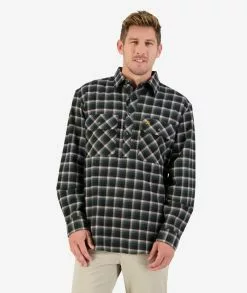 Swanndri Mens Barn Shirt -Fishing Elegant store ssd2225a barn shirt green om 01 topzoom 2 web 1