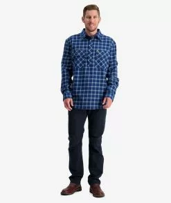 Swanndri Mens Barn Shirt -Fishing Elegant store ssd2225a barn shirt navy green om 03 topzoom 6 web 3 1