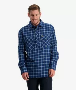 Swanndri Mens Barn Shirt -Fishing Elegant store ssd2225a barn shirt navy green om 03 topzoom 6 web 5 1