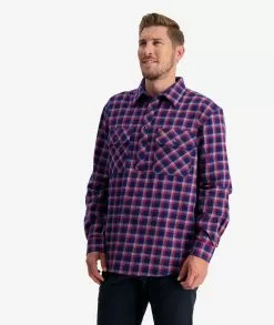 Swanndri Mens Barn Shirt -Fishing Elegant store ssd2225a barn shirt navy red om 03 topzoom 8 web 5 1