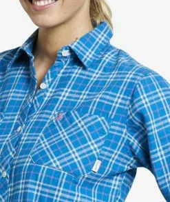 Swanndri Womens Barn Shirt -Fishing Elegant store sw13227 womens barnteal check close front 691