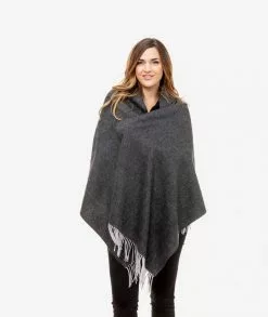 Swanndri Womens Wide Wool Scarf -Fishing Elegant store sw17905 wide scarf charcoal grey full 1