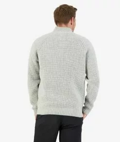 Swanndri Okains Bay Button Neck Waffle Knit -Fishing Elegant store sw215178m okains bay button neck waffle knit new silver om 03 topzoom 5 web