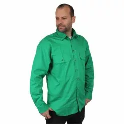 Swanndri Mens Byron Long Sleeve Work Shirt -Fishing Elegant store swanndri mens byron green front2